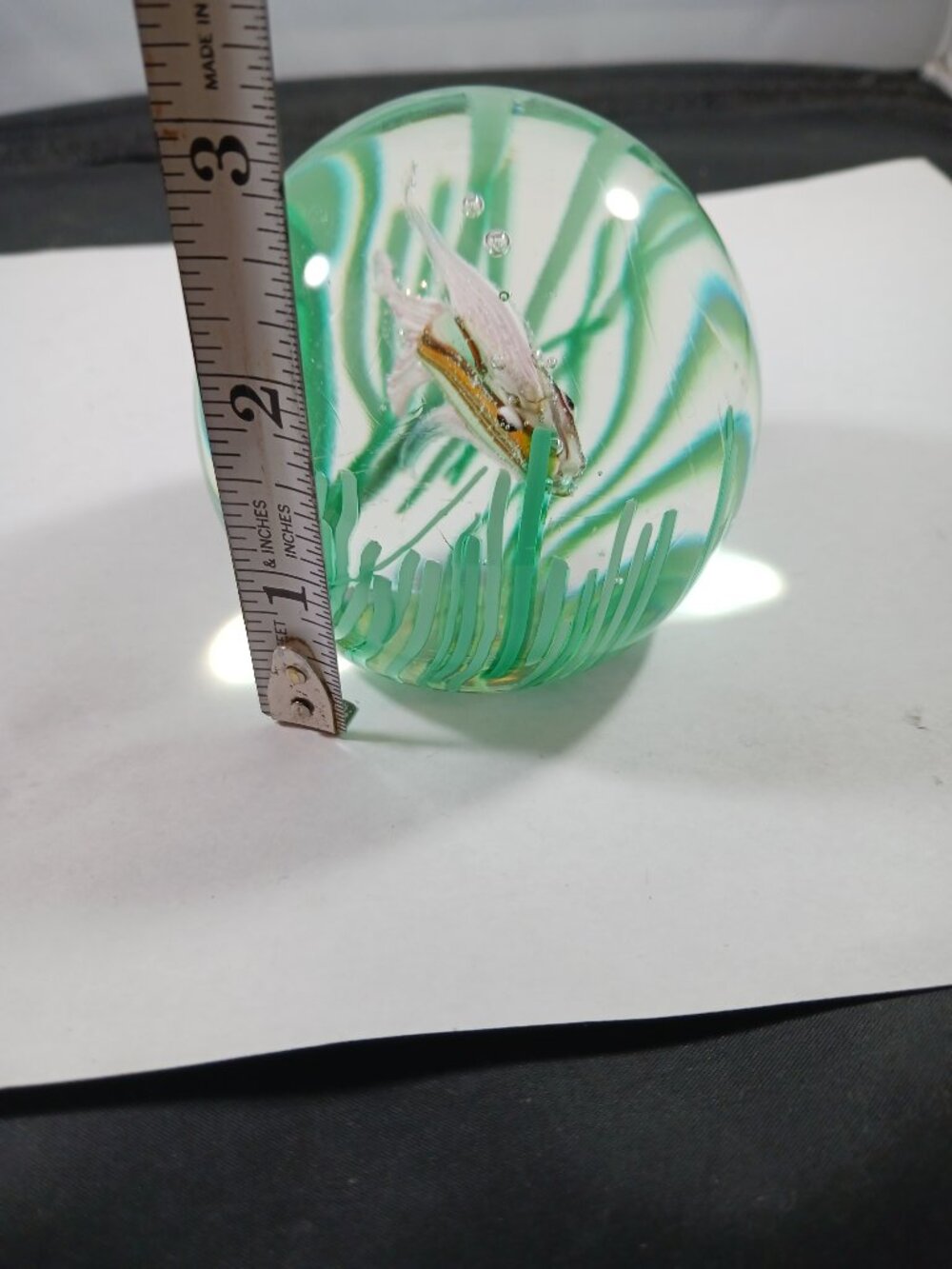 Vintage MURANO Italy Art Glass FRATELLI TOSO FISH AQUARIUM Paperweight - Picture 6 of 8